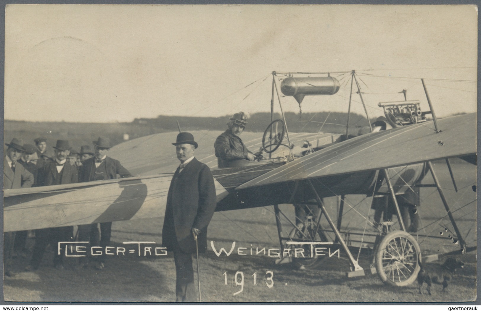 Ansichtskarten: Motive / Thematics: FLIEGERTAG WEINGARTEN 1913, Fotokarte Mit Dem Bekannten Flugpion - Other & Unclassified