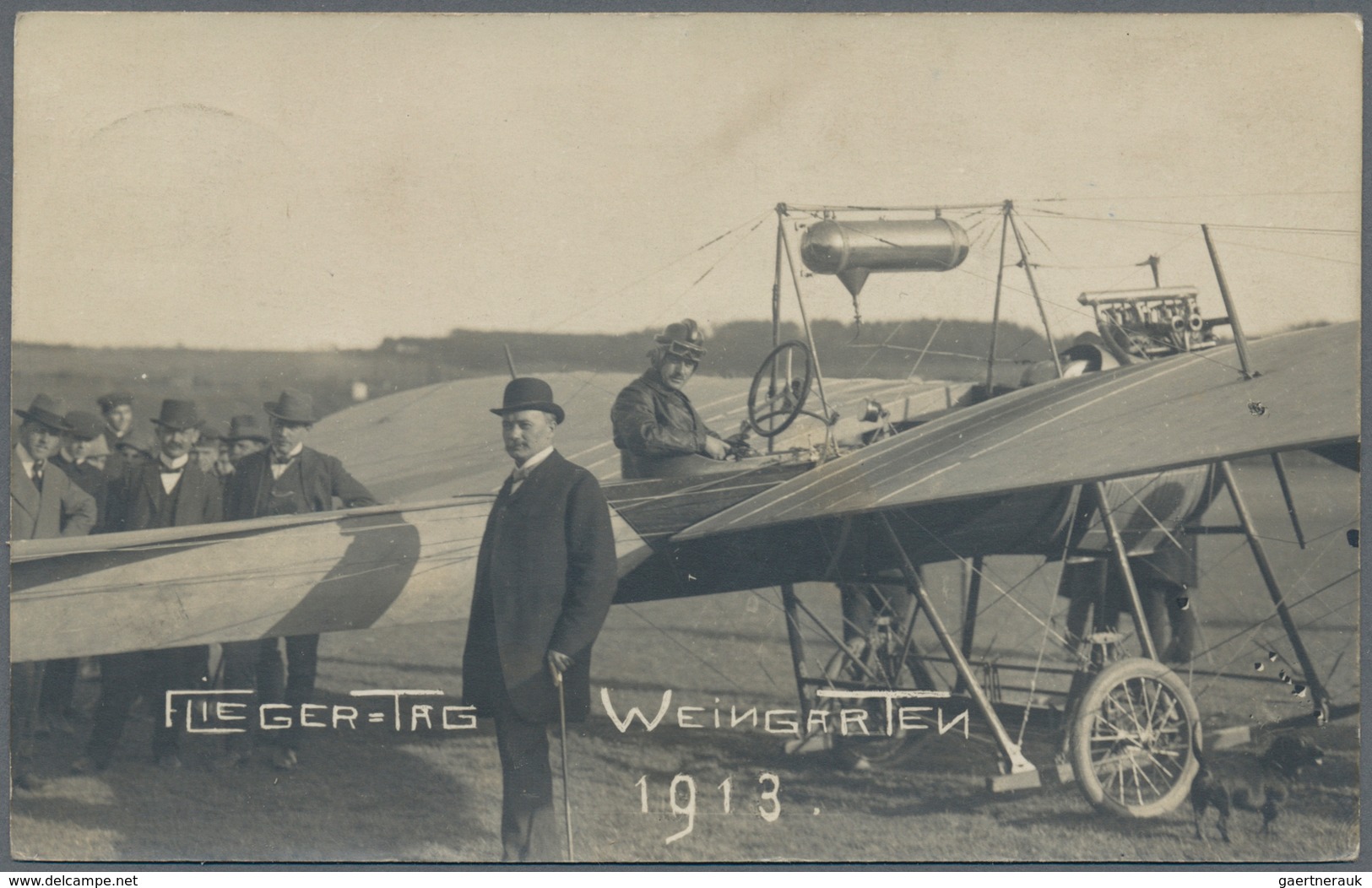 Ansichtskarten: Motive / Thematics: FLIEGERTAG WEINGARTEN 1913, Fotokarte Mit Dem Bekannten Flugpion - Andere & Zonder Classificatie