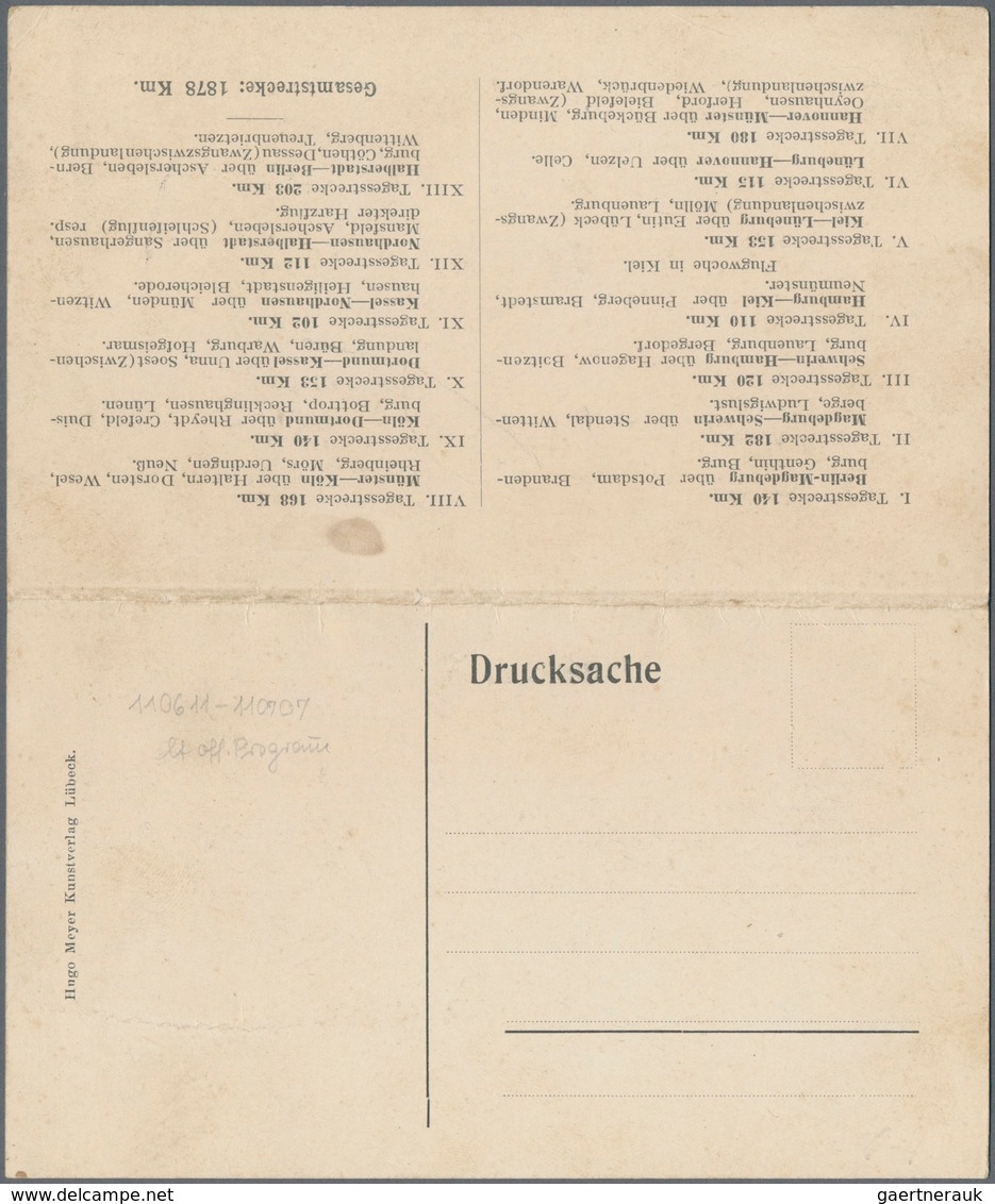 Ansichtskarten: Motive / Thematics: FLUG, 1911, DEUTSCHER RUNDFLUG, Seltene Klappkarte Mit Streckenf - Sonstige & Ohne Zuordnung