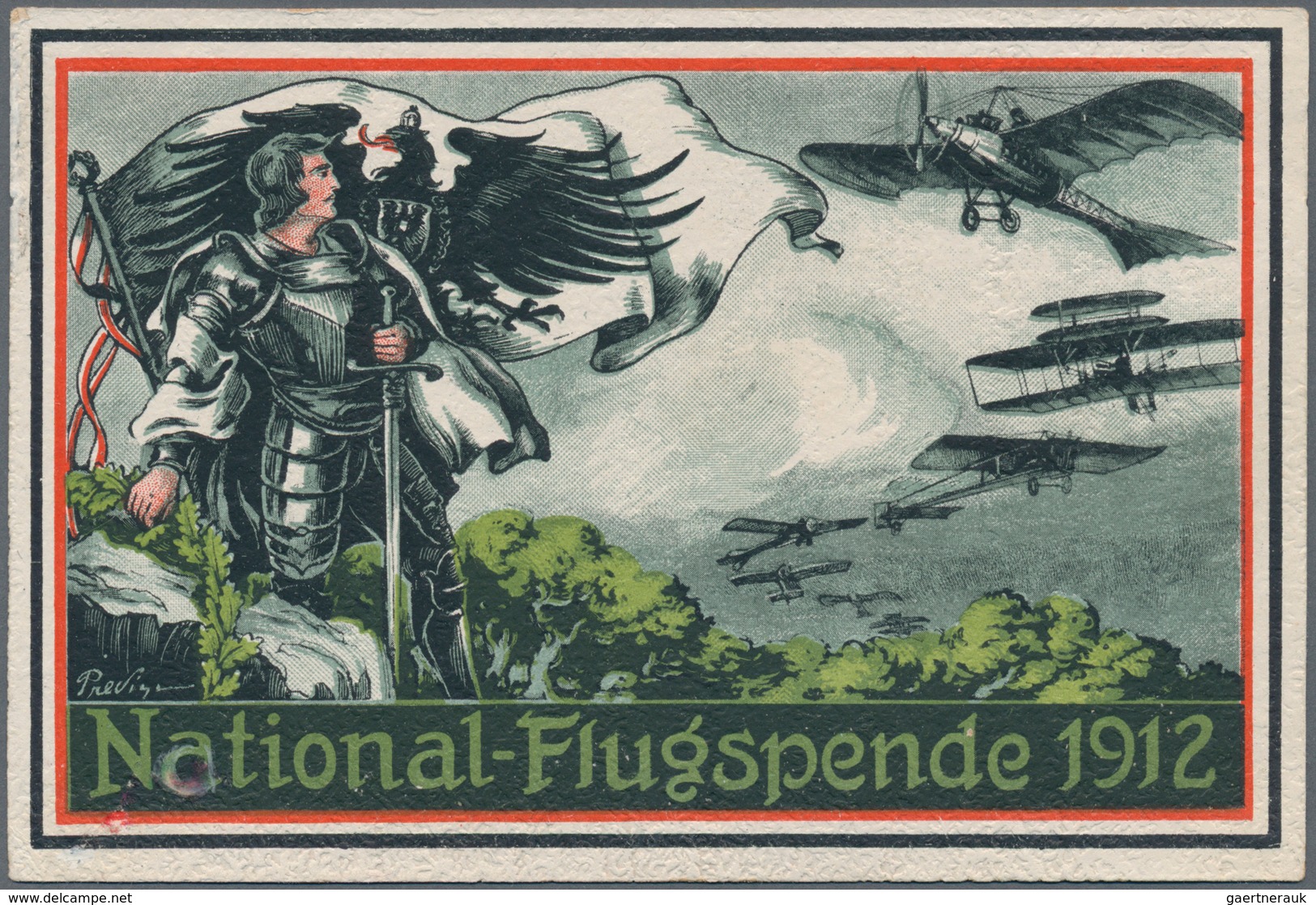 Ansichtskarten: Motive / Thematics: FLUG, "National-Flugspende 1912" Kolorierte Prinz Heinrich Von P - Other & Unclassified