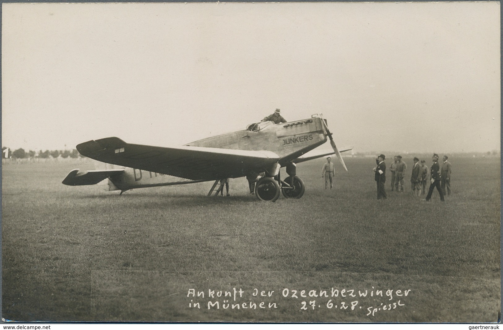 Ansichtskarten: Motive / Thematics: FLUG, Ankunft Der Ozeanbezwinger In München Am 27.6.1928 Mit Dem - Otros & Sin Clasificación