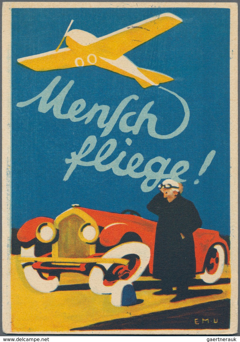 Ansichtskarten: Motive / Thematics: FLUG, "Mensch Fliege!", Schlesische Luftverkehrs-A.G. Breslau II - Other & Unclassified