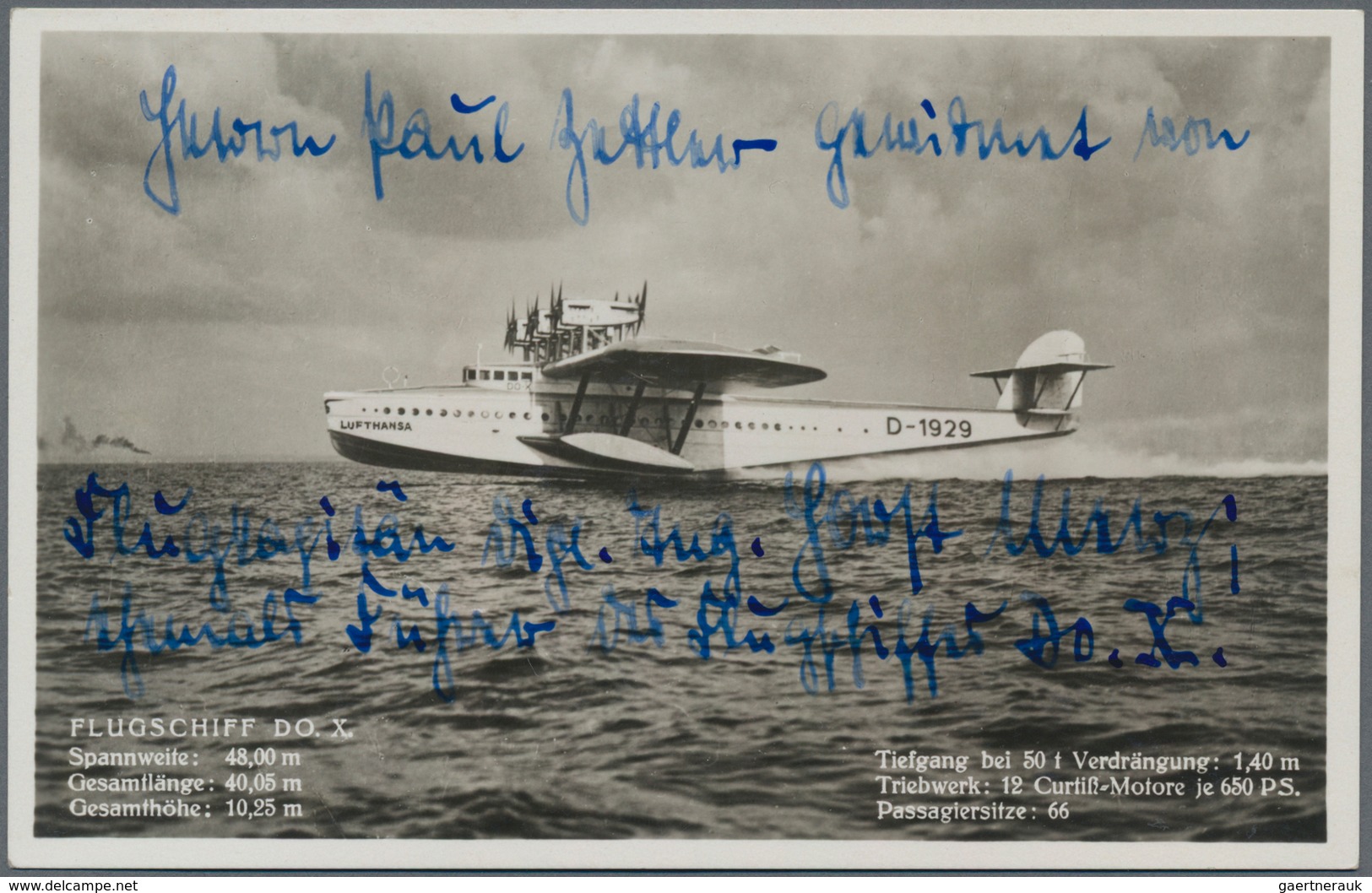 Ansichtskarten: Motive / Thematics: FLUG, Flugschiff DO.X., Fotokarte Der Deutschen Luft Hansa A.G., - Other & Unclassified