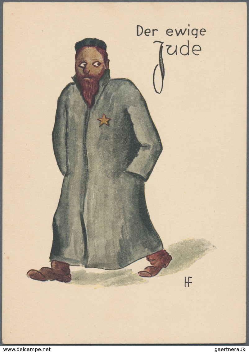 Ansichtskarten: Motive / Thematics: JUDAIKA, "Der Ewige Jude", Großformatige Kolorierte Propagandaka - Autres & Non Classés