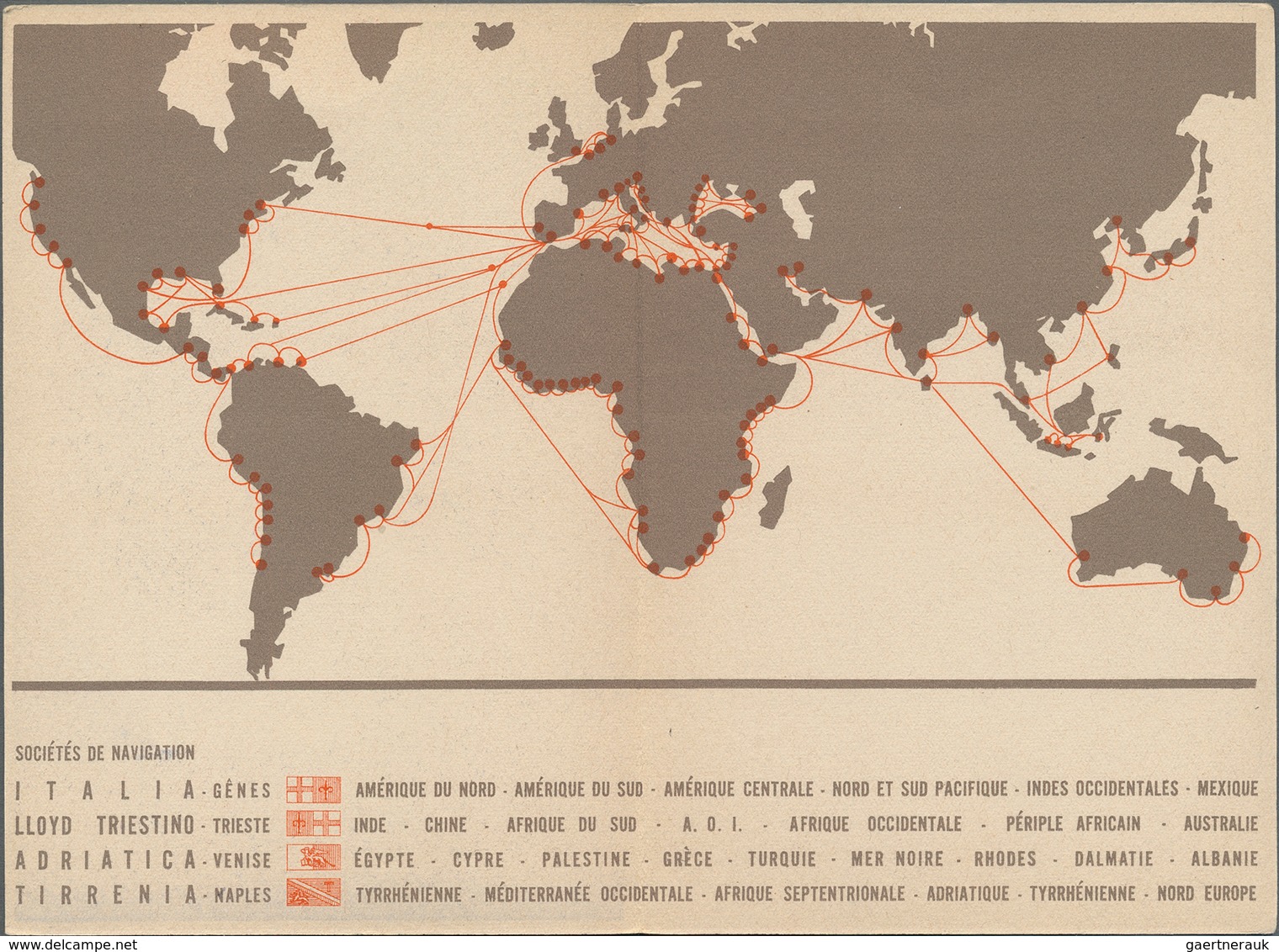 Ansichtskarten: Motive / Thematics: SCHIFFE, Lloyd Triestino Italien, Dekorative Werbeklappkarte "Es - Other & Unclassified