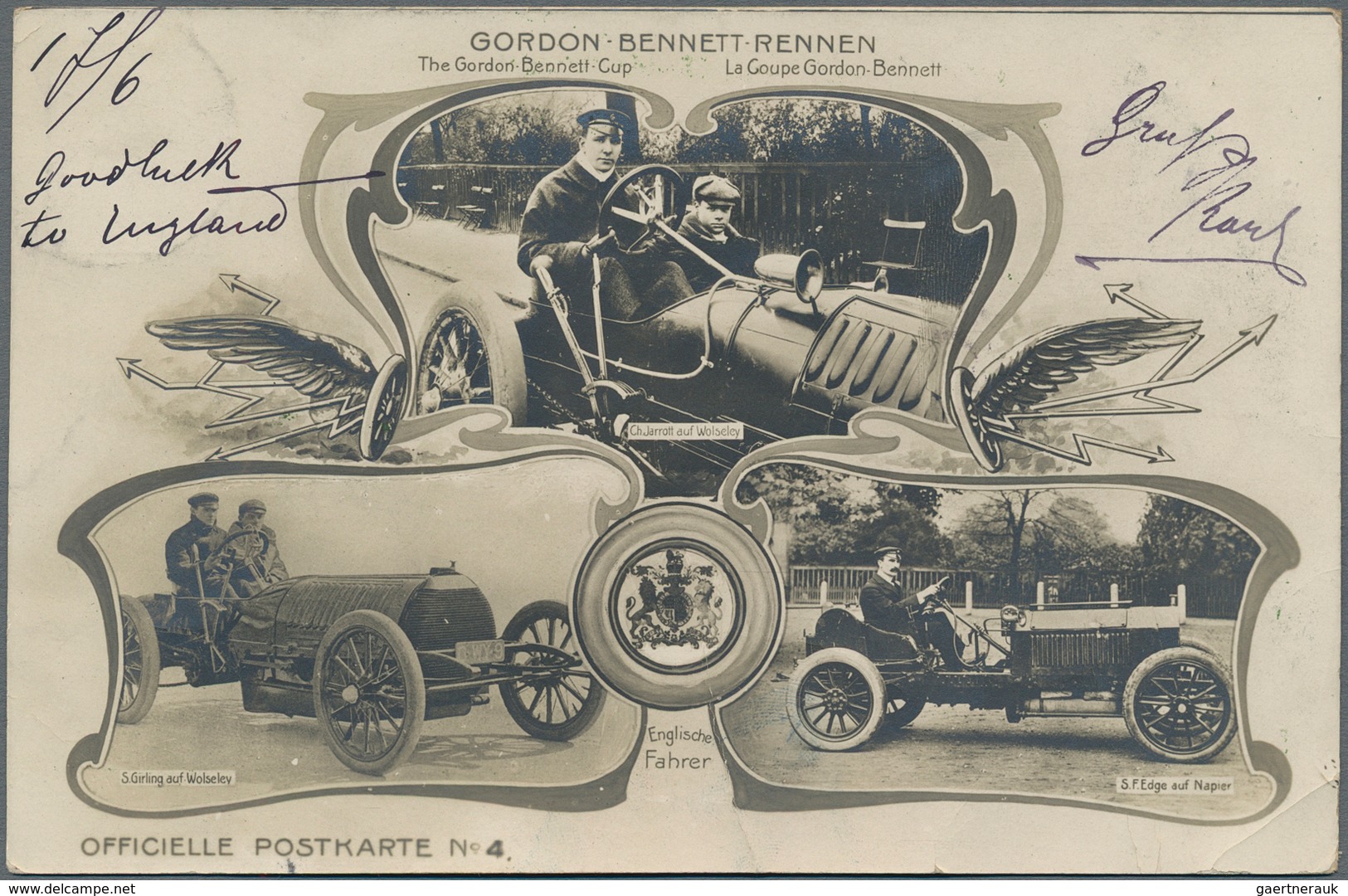 Ansichtskarten: Motive / Thematics: SPORT / MOTORSPORT, Gordon Benett Rennen 1904, Zwei Karten, Eine - Other & Unclassified