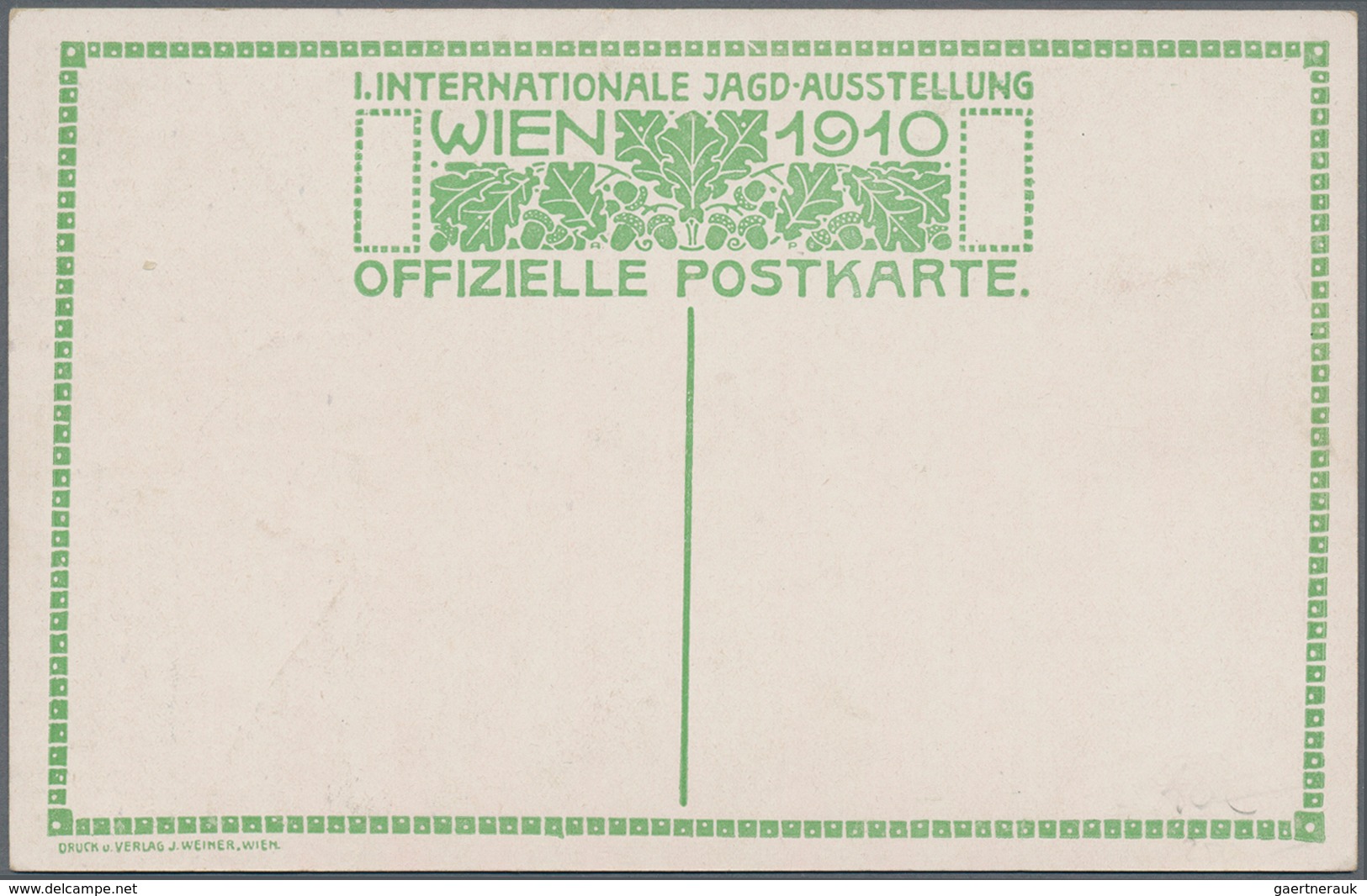 Ansichtskarten: Österreich: WIEN, "1. Inernationale Jagdausstellung Wien 1910", Drei Sehr Dekorative - Sonstige & Ohne Zuordnung