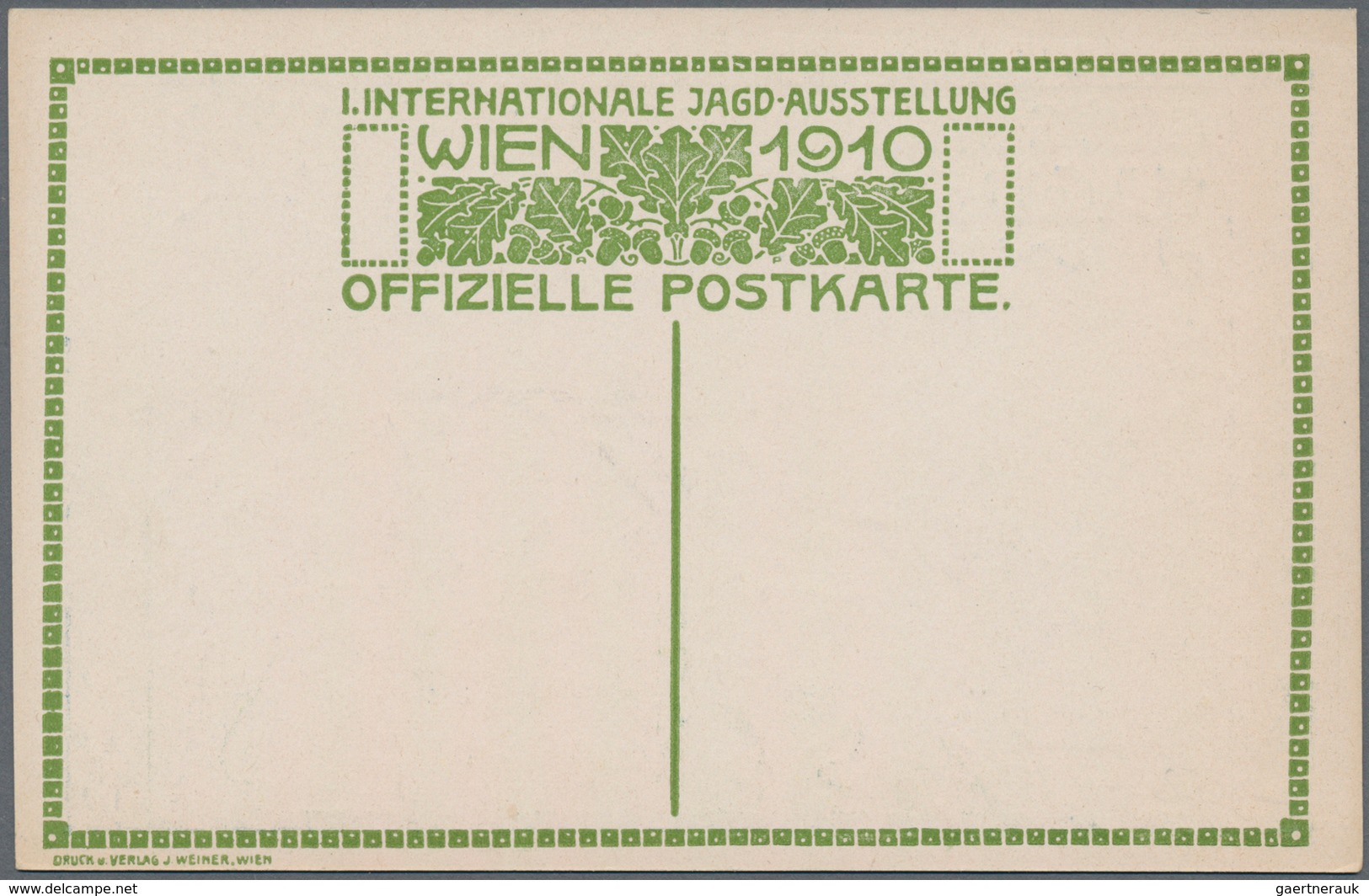 Ansichtskarten: Österreich: WIEN, "1. Inernationale Jagdausstellung Wien 1910", Drei Sehr Dekorative - Andere & Zonder Classificatie