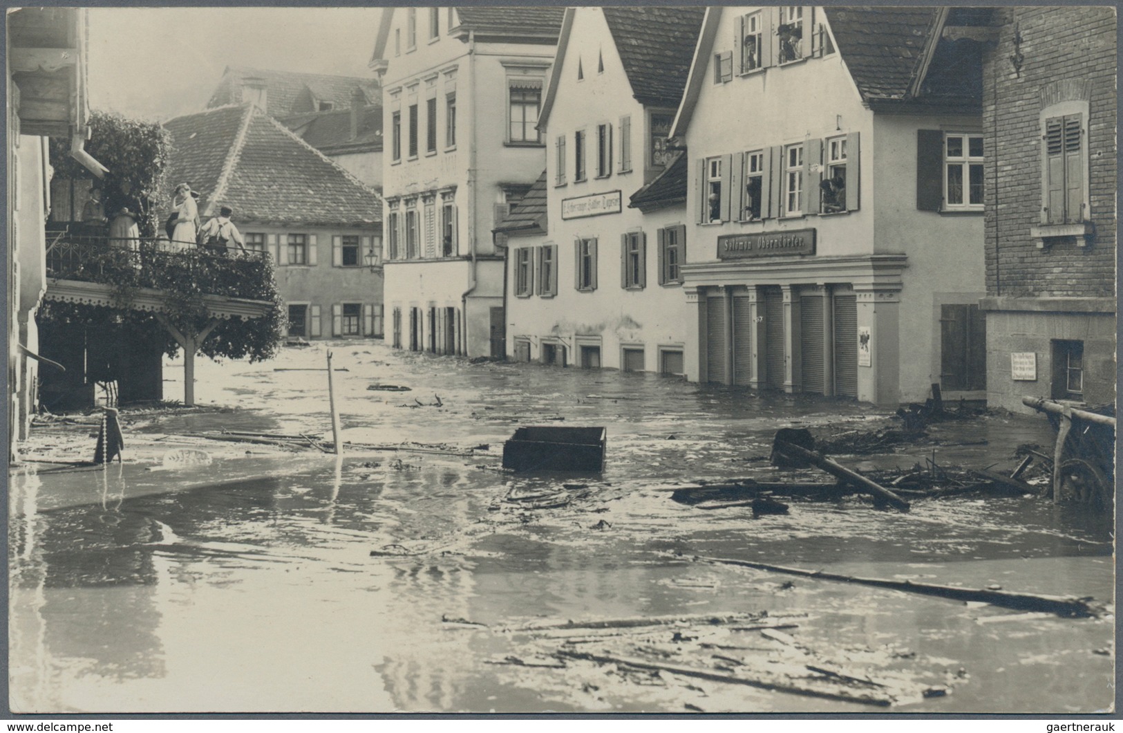 Ansichtskarten: Baden-Württemberg: CREGLINGEN (alte PLZ 6993), Hochwasser 1914, Echtfotokarte Postal - Other & Unclassified