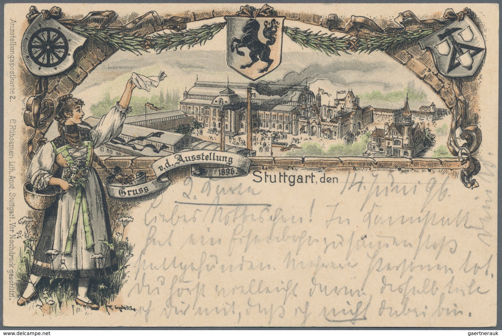 Ansichtskarten: Baden-Württemberg: STUTTGART, "Gruss Von Der Ausstellung 1896", Privatganzsache 5 Pf - Andere & Zonder Classificatie