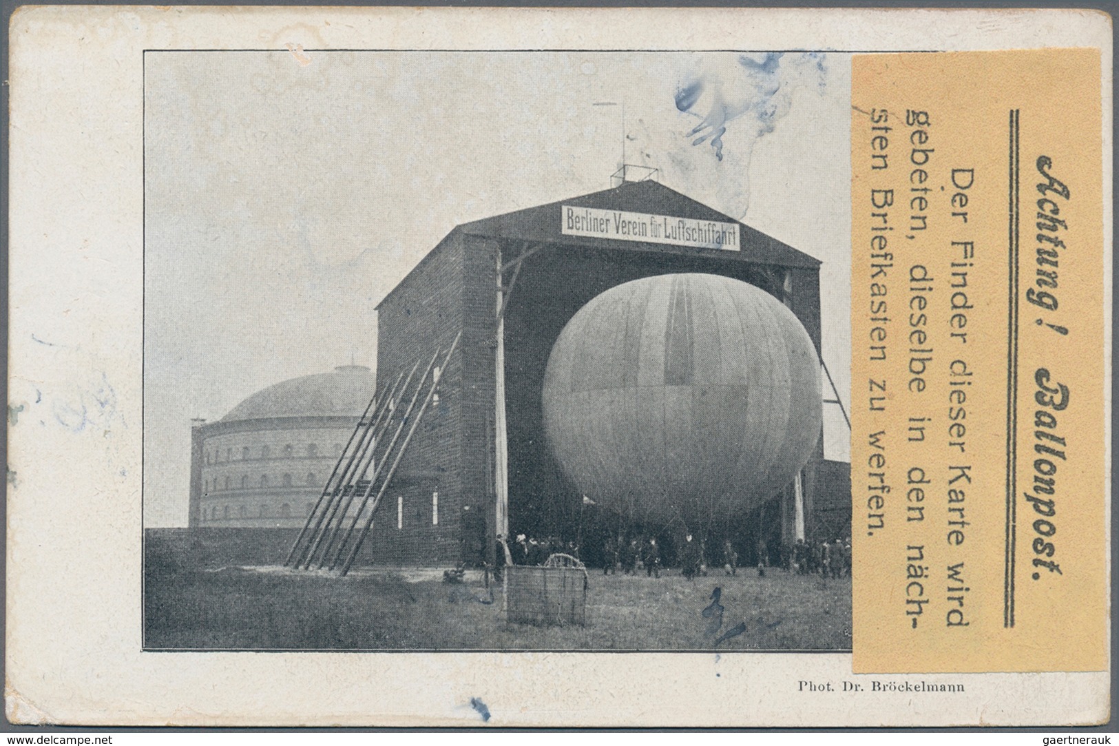 Ansichtskarten: Berlin: BERLIN, 1911: Bildkarte Der Halle Des "Berliner Vereins Für Luftschiffahrt" - Sonstige & Ohne Zuordnung