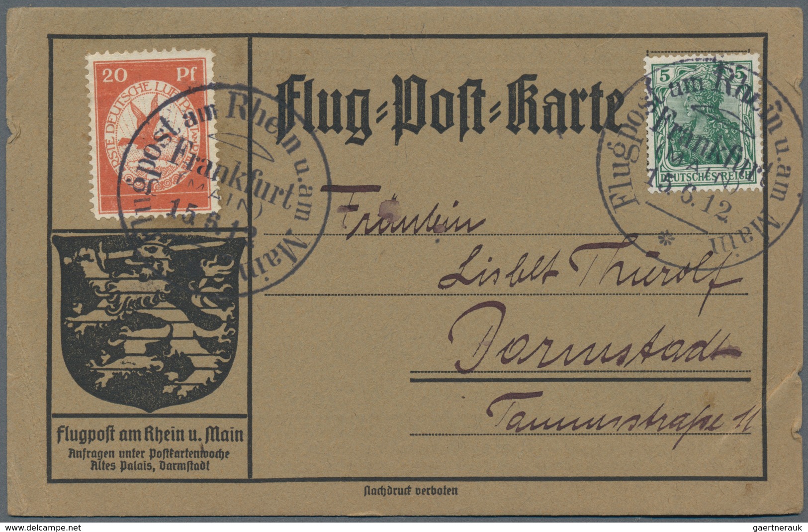 Ansichtskarten: Hessen: ADEL / FLUG, Vier Historische Ansichtskarten, Davon Zwei Karten Adel Ernst L - Andere & Zonder Classificatie