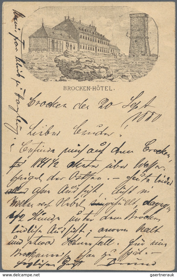 Ansichtskarten: Sachsen-Anhalt: BROCKEN, Drei Postalisch Gelaufene Vorläuferkarten Aus Den Jahren 18 - Autres & Non Classés