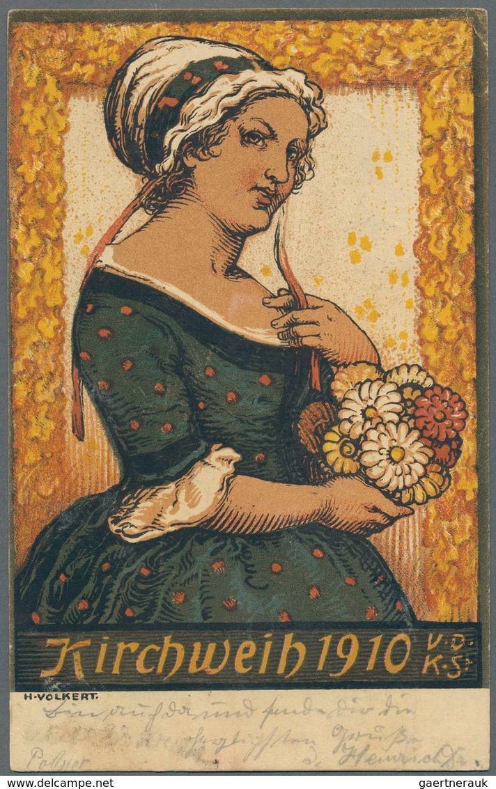 Ansichtskarten: Künstler / Artists: MÜNCHEN - BAUERNKIRTA 1901/1912, Kleine Partie Mit 12 Unterschie - Non Classés