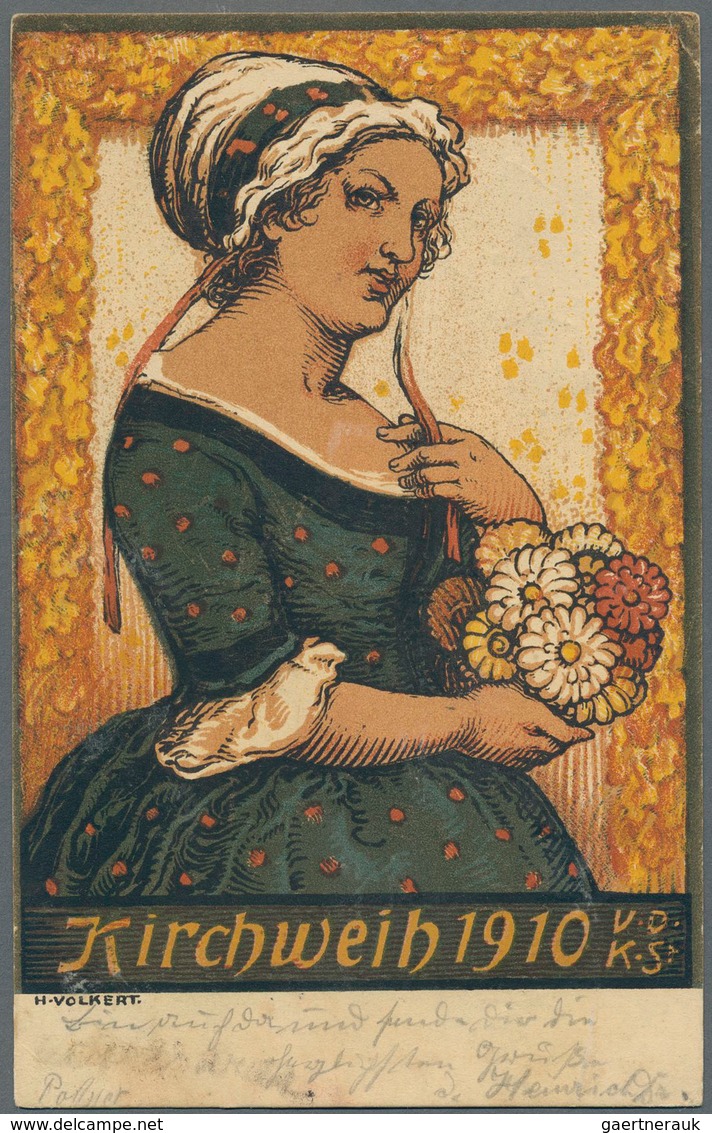 Ansichtskarten: Künstler / Artists: MÜNCHEN - BAUERNKIRTA 1901/1912, Kleine Partie Mit 12 Unterschie - Zonder Classificatie