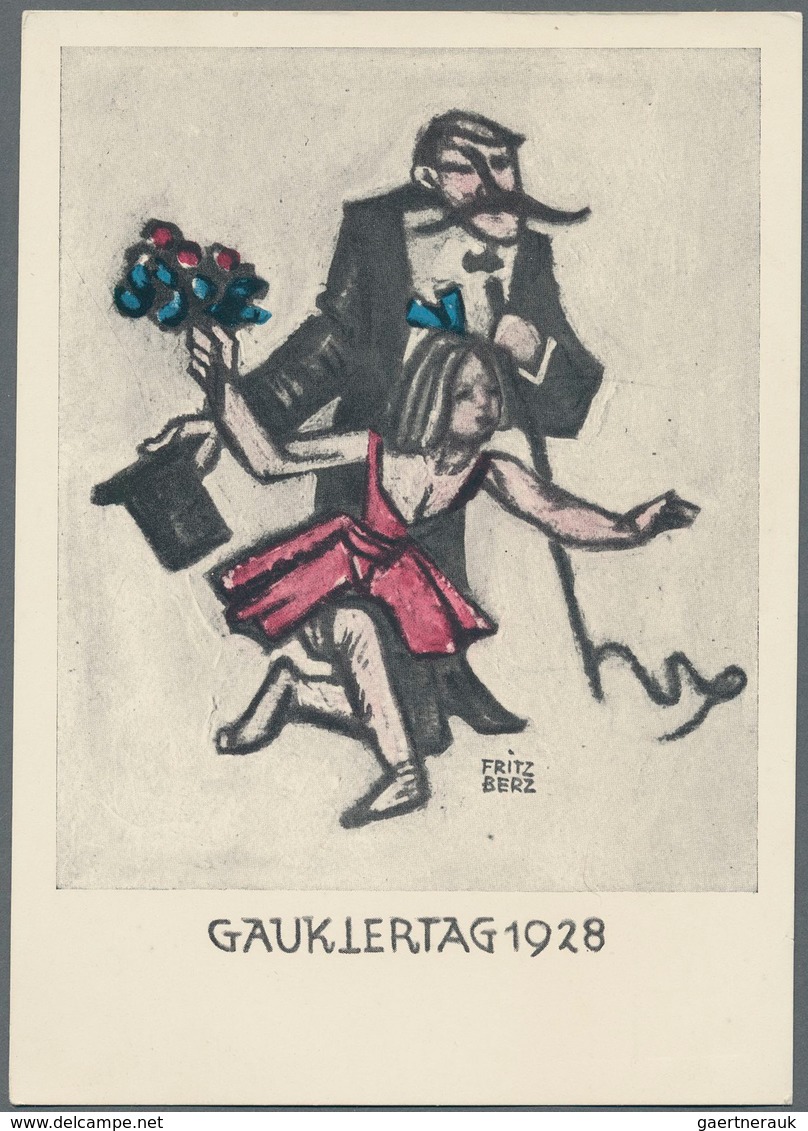 Ansichtskarten: Künstler / Artists: MÜNCHNER GAUKLERTAGE 1928/1933, Kleine Garnitur Mit 8 Unterschie - Zonder Classificatie