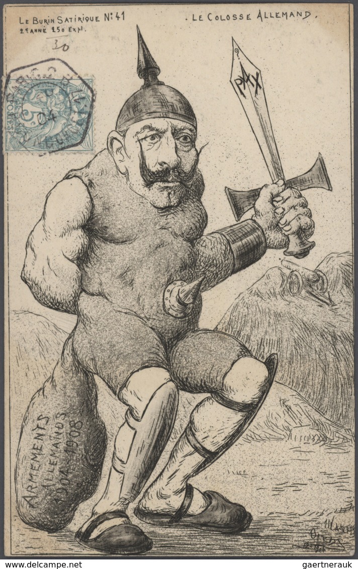 Ansichtskarten: Künstler / Artists: ORENS DENIZARD, Le Burin Satirique, 1904, 29 verschiedenen Karte