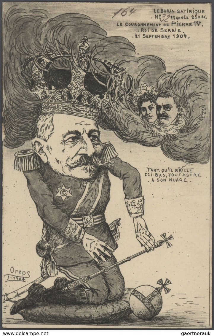 Ansichtskarten: Künstler / Artists: ORENS DENIZARD, Le Burin Satirique, 1904, 29 verschiedenen Karte