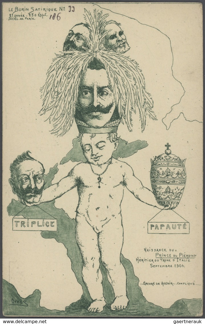 Ansichtskarten: Künstler / Artists: ORENS DENIZARD, Le Burin Satirique, 1904, 29 verschiedenen Karte