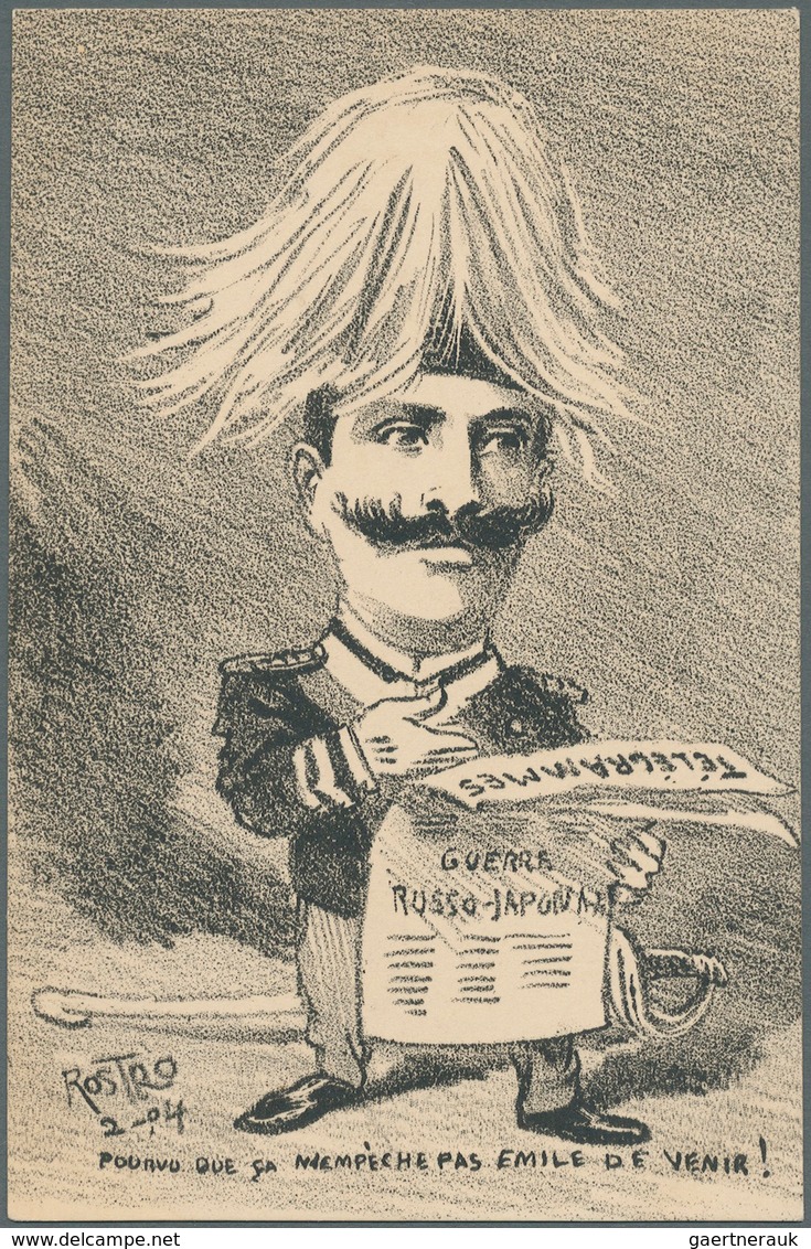 Ansichtskarten: Künstler / Artists: ROSTRO, Politische Karikaturen, Frankreich, Komplette Serie Von - Zonder Classificatie