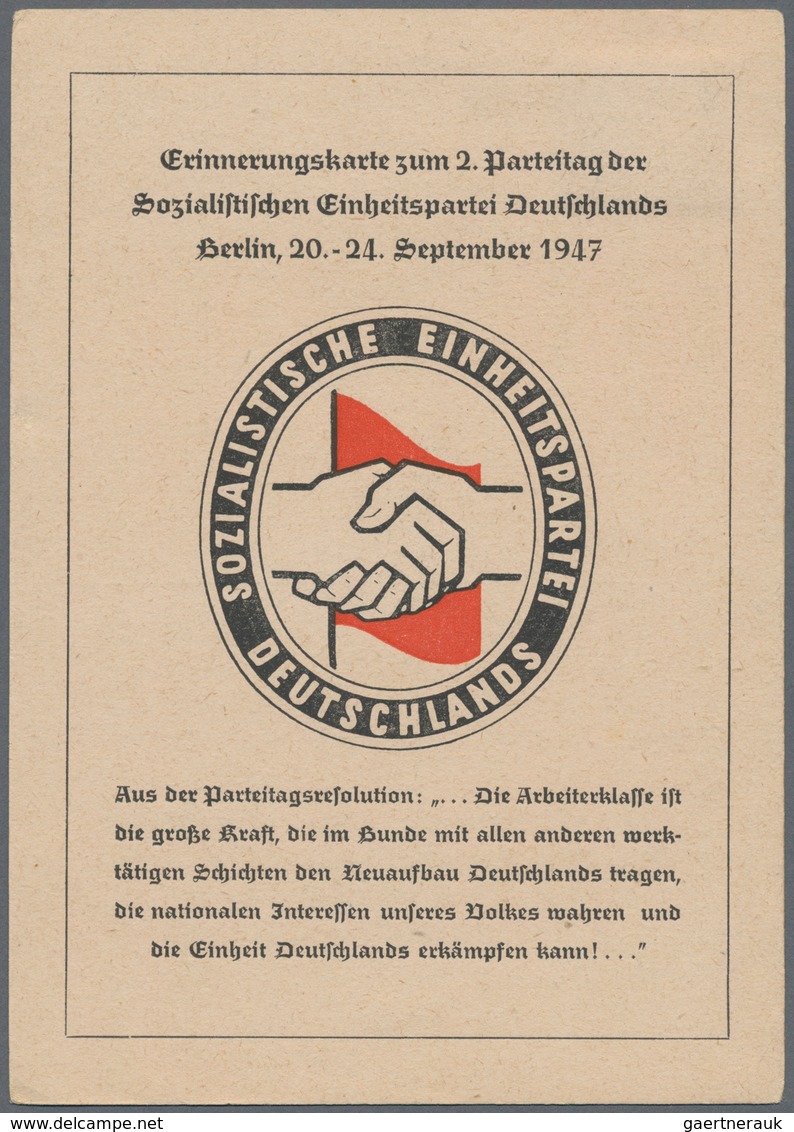 Ansichtskarten: Politik / Politics: DDR, 11 Politische Karten Aus Den Ersten Jahren Der DDR Mit Part - Figuren