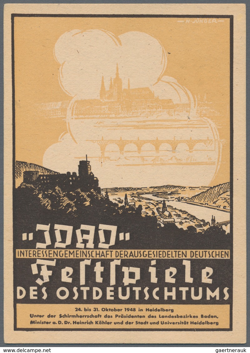 Ansichtskarten: Politik / Politics: DEUTSCHLAND WESTZONEN 1945/1949, Garnitur Mit 17 Alten Ansichtsk - People