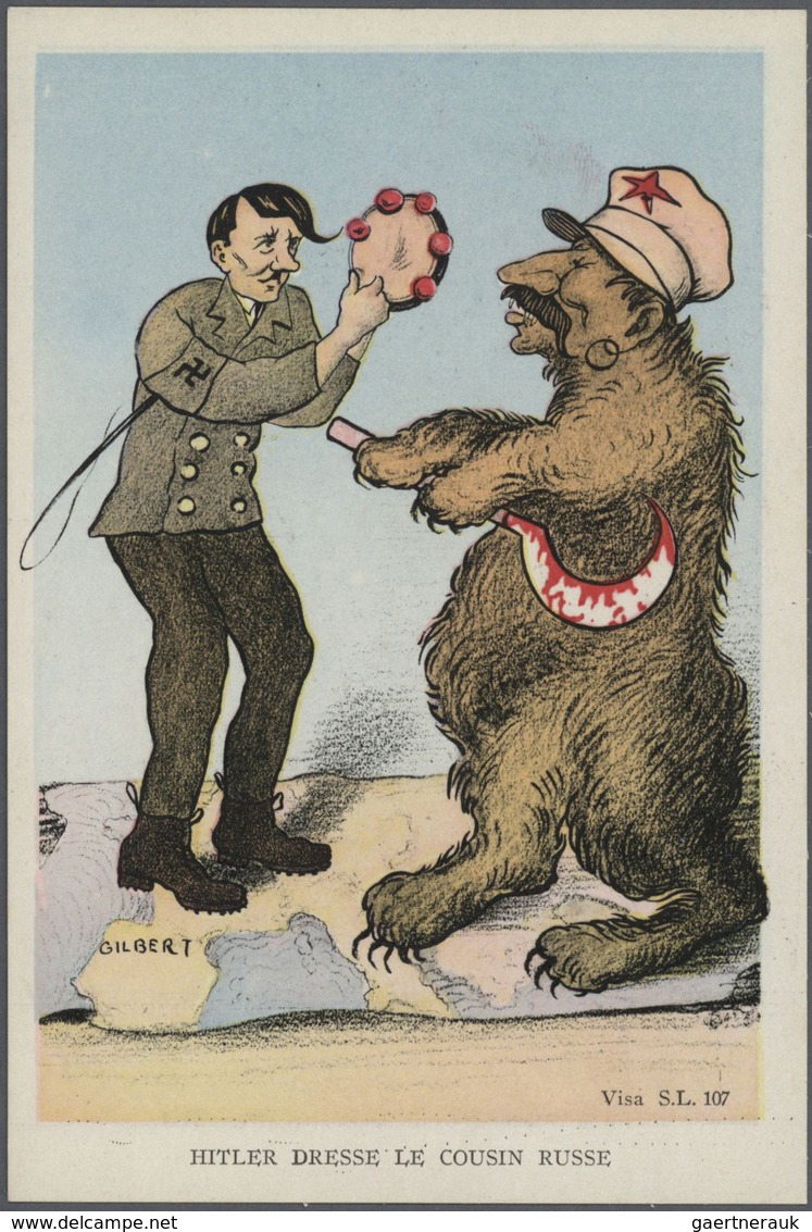 Ansichtskarten: Propaganda: 1930s/1940s. Lot of 48 different propaganda cards. Colered and b/w. Most