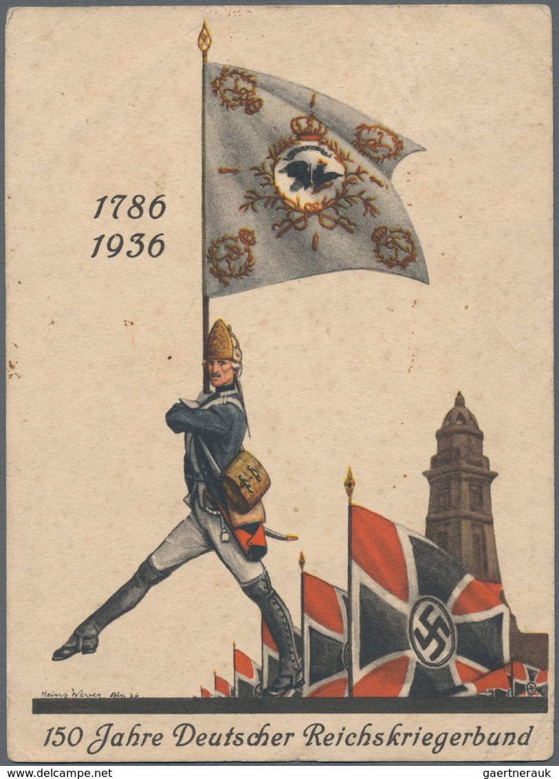 Ansichtskarten: Propaganda: 1936/1943 Ca., 63 Alte Ansichtskarten, überwiegend Illustrierte Feldpost - Politieke Partijen & Verkiezingen