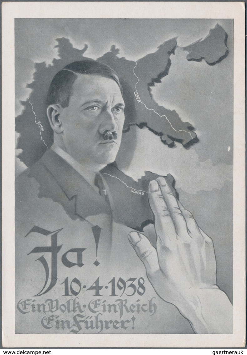 Ansichtskarten: Propaganda: 1938, Anschluss Österreich, Kleine Garnitur Mit 6 Unterschiedliche Propa - Political Parties & Elections