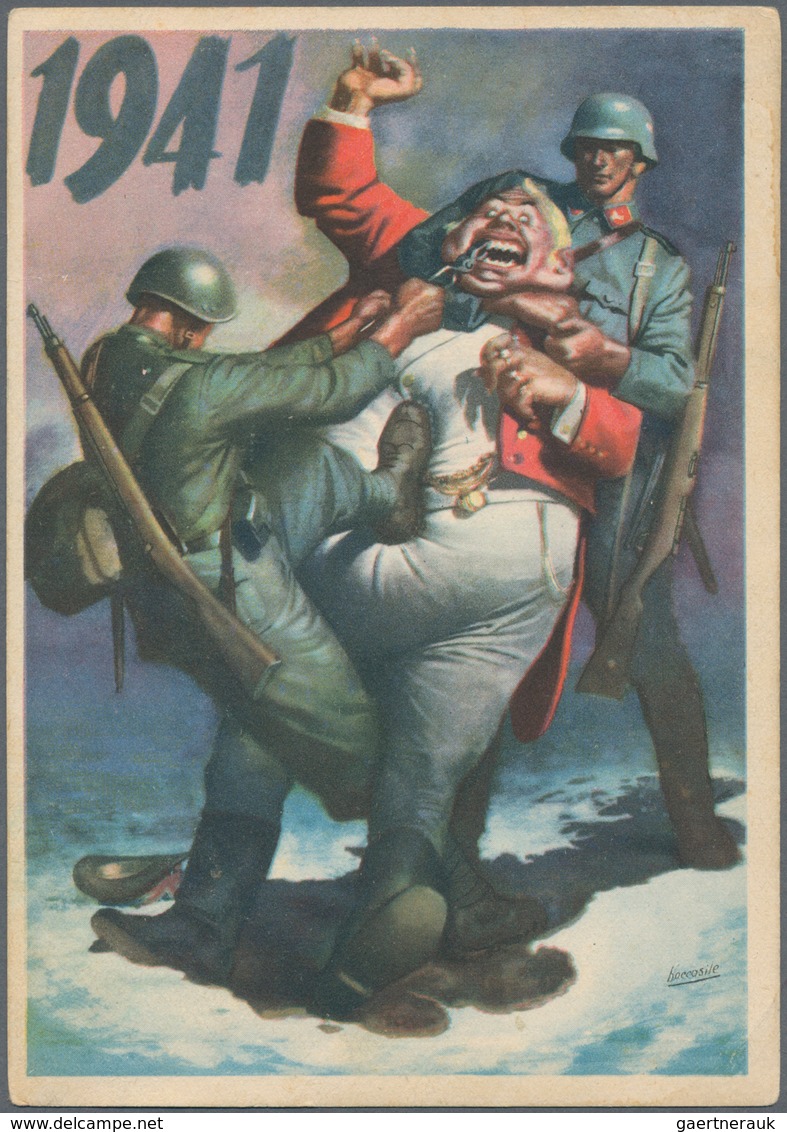 Ansichtskarten: Propaganda: 1939/1945: Bestand von 140 Propagandakarten, meist bessere Motive, in üb