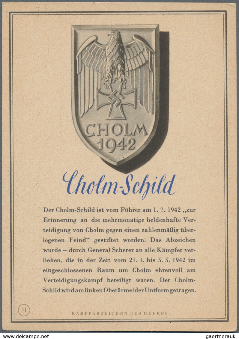 Ansichtskarten: Propaganda: 1940/1942, "Kampfabzeichen Des Heeres" 10 Großformatige Kolorierte Propa - Political Parties & Elections