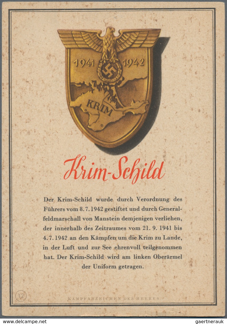Ansichtskarten: Propaganda: 1940/1942, "Kampfabzeichen Des Heeres" 10 Großformatige Kolorierte Propa - Political Parties & Elections