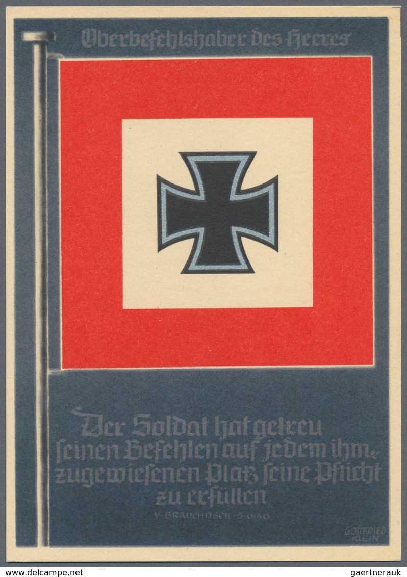 Ansichtskarten: Propaganda: 1941 Ca., 7 Farbige Propagandakarten Aus Der Serie "Die Siegreichen Fahn - Political Parties & Elections