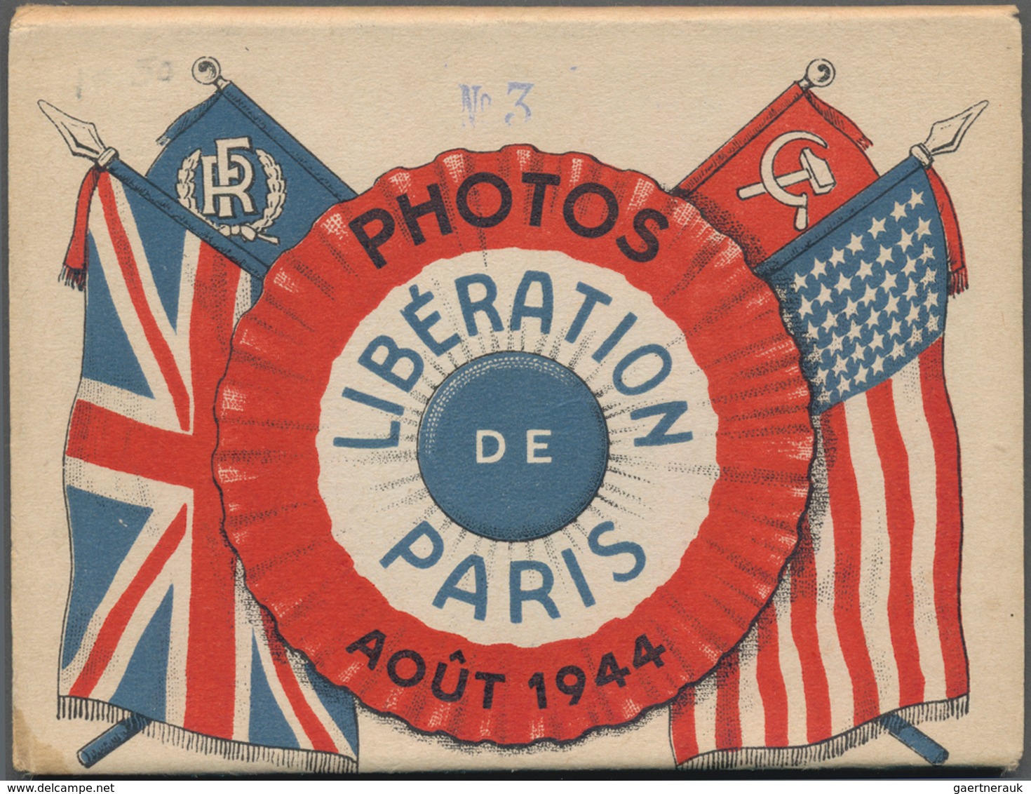 Ansichtskarten: Propaganda: 1944/1945, 9 Bildermäppchen Zur Befreiung Paris Und Des Elsaß Sowie Von - Parteien & Wahlen