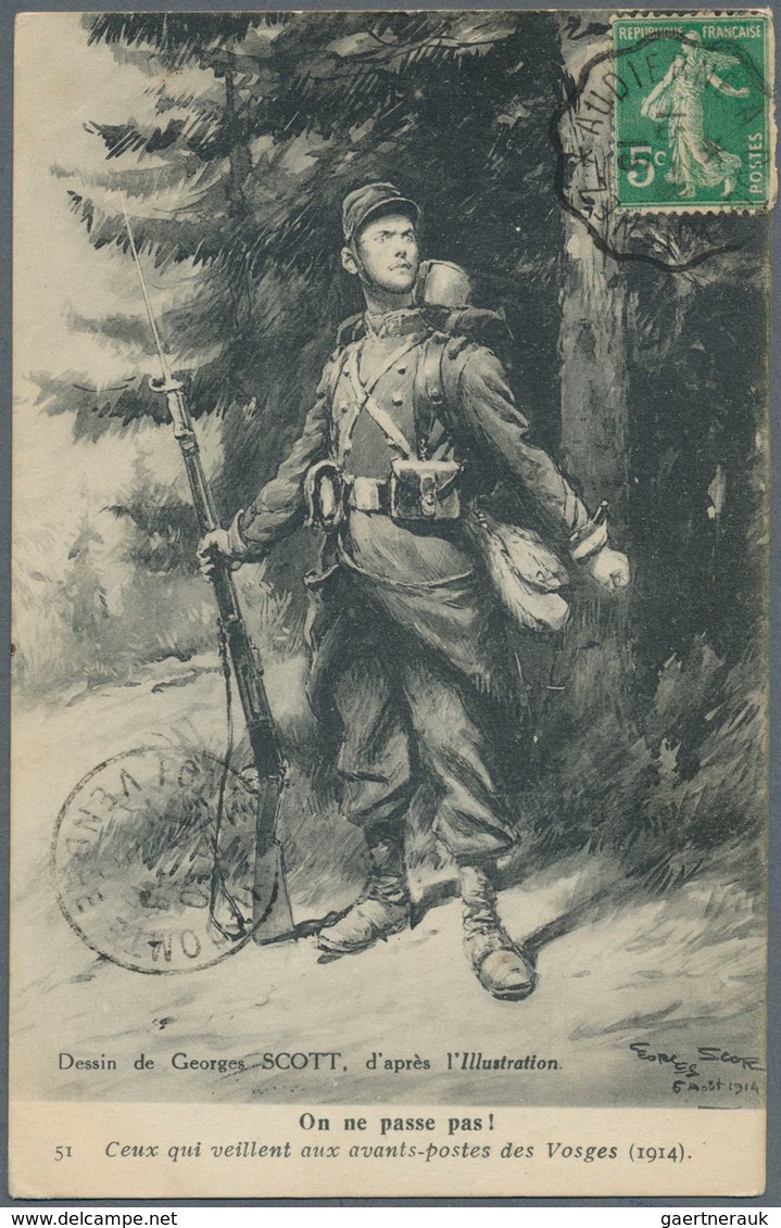 Ansichtskarten: Motive / Thematics: 1. WELTKRIEG, Französische Sammlung "Saint Poilu" (französischer