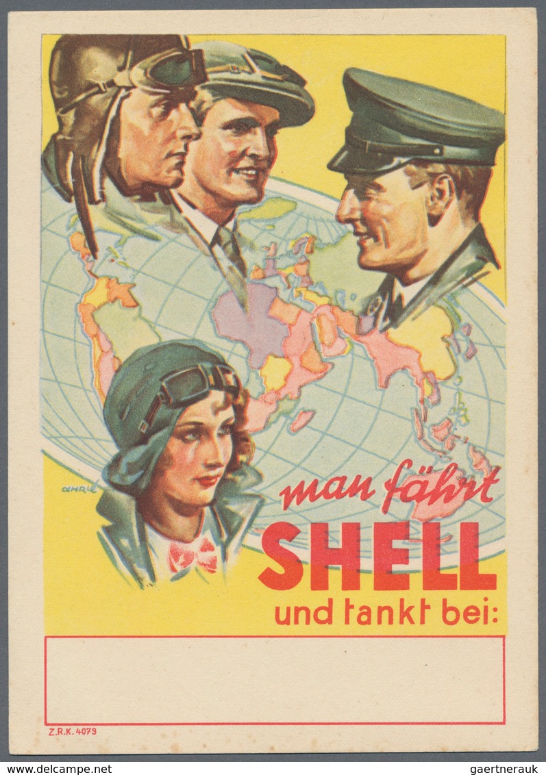 Ansichtskarten: Motive / Thematics: AUTOMOBILE / MINERALÖL, 13 Dekorative Werbekarten Von Shell Und - Sonstige & Ohne Zuordnung