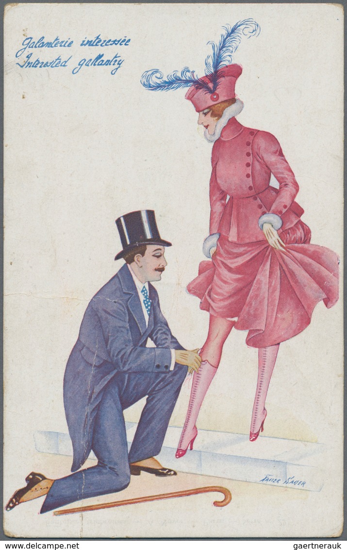 Ansichtskarten: Motive / Thematics: Erotika, Partie Mit über 110 Karten Um 1900-1920, Dabei Frühe Ak - Sonstige & Ohne Zuordnung