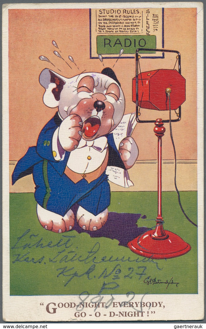 Ansichtskarten: Motive / Thematics: HUNDE 1930/1940 (ca.), Partie Von Ca. 35 Farbigen Humor-/Künstle - Sonstige & Ohne Zuordnung