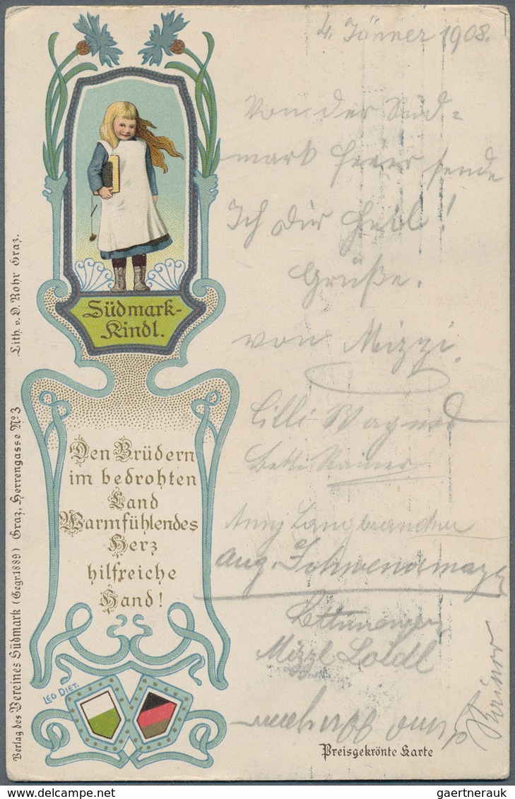 Ansichtskarten: Österreich: 1905/1921 Ca., SPENDENMARKEN Auf Ansichtskarten: Aussergewöhnliches Konv - Other & Unclassified