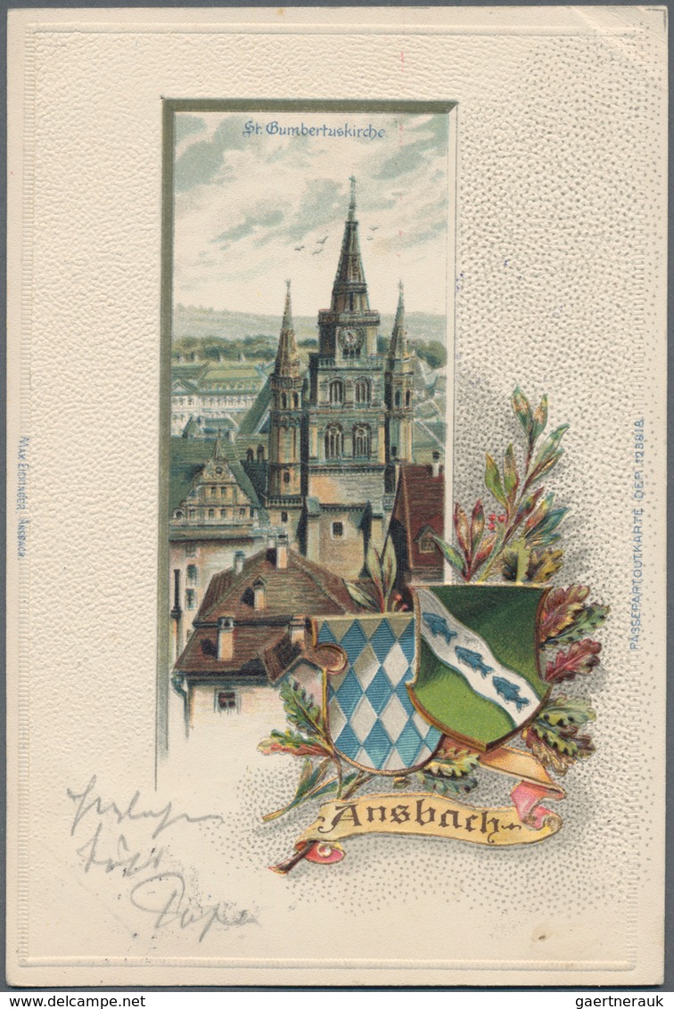Ansichtskarten: Deutschland: PASSEPASRTOUT-KARTEN, 32 Historische Prägekarten Mit Wappen Aus Den Jah - Autres & Non Classés