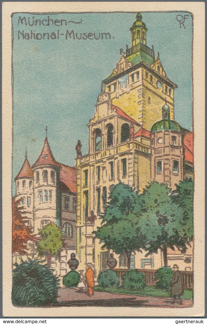 Ansichtskarten: Bayern: MÜNCHEN NATIONALMUSEUM, Knapp 300 Historische Ansichtskarten, Fast Alle Vor - Autres & Non Classés