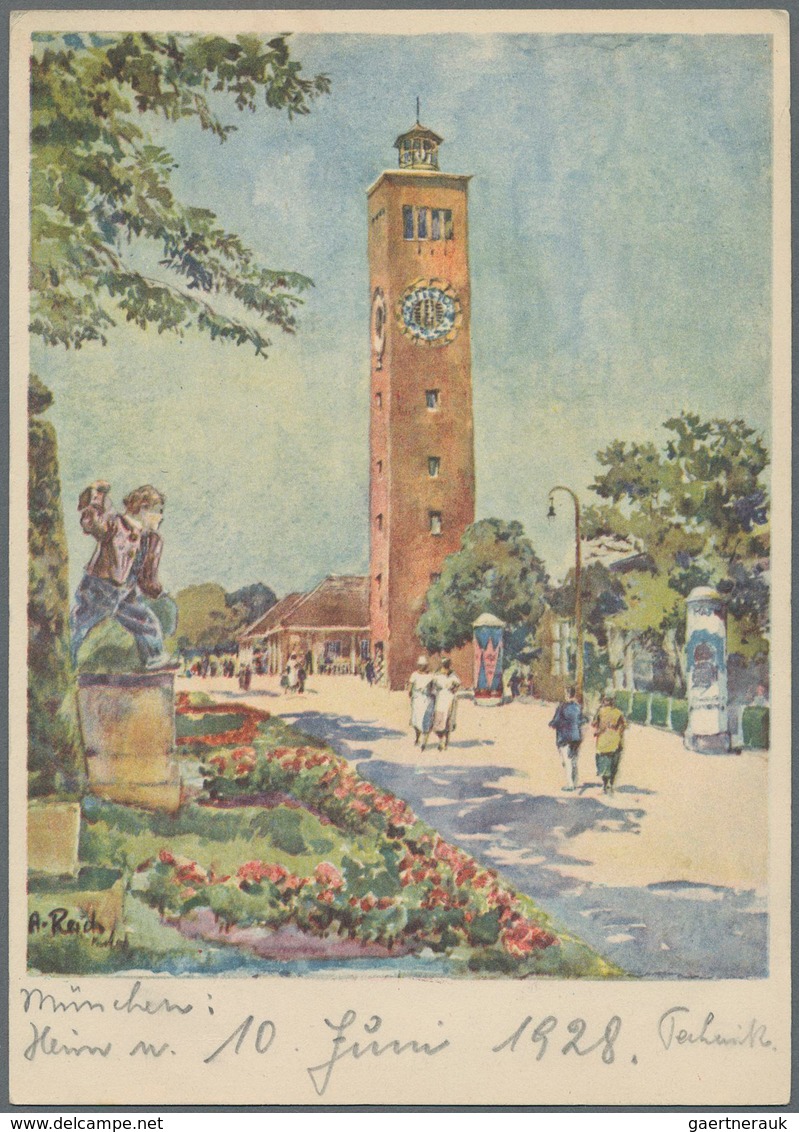 Ansichtskarten: Bayern: MÜNCHEN, Ausstellungs- Und Ereigniskarten Aus Dem Jahr 1928, Eine Interessan - Sonstige & Ohne Zuordnung