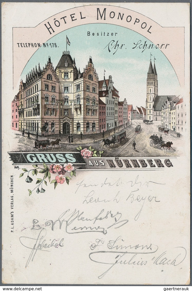 Ansichtskarten: Bayern: NÜRNBERG (8500): 1898/1935 Ca., Gastronomie & Hotellerie, Sammlung Von Ca. 1 - Andere & Zonder Classificatie