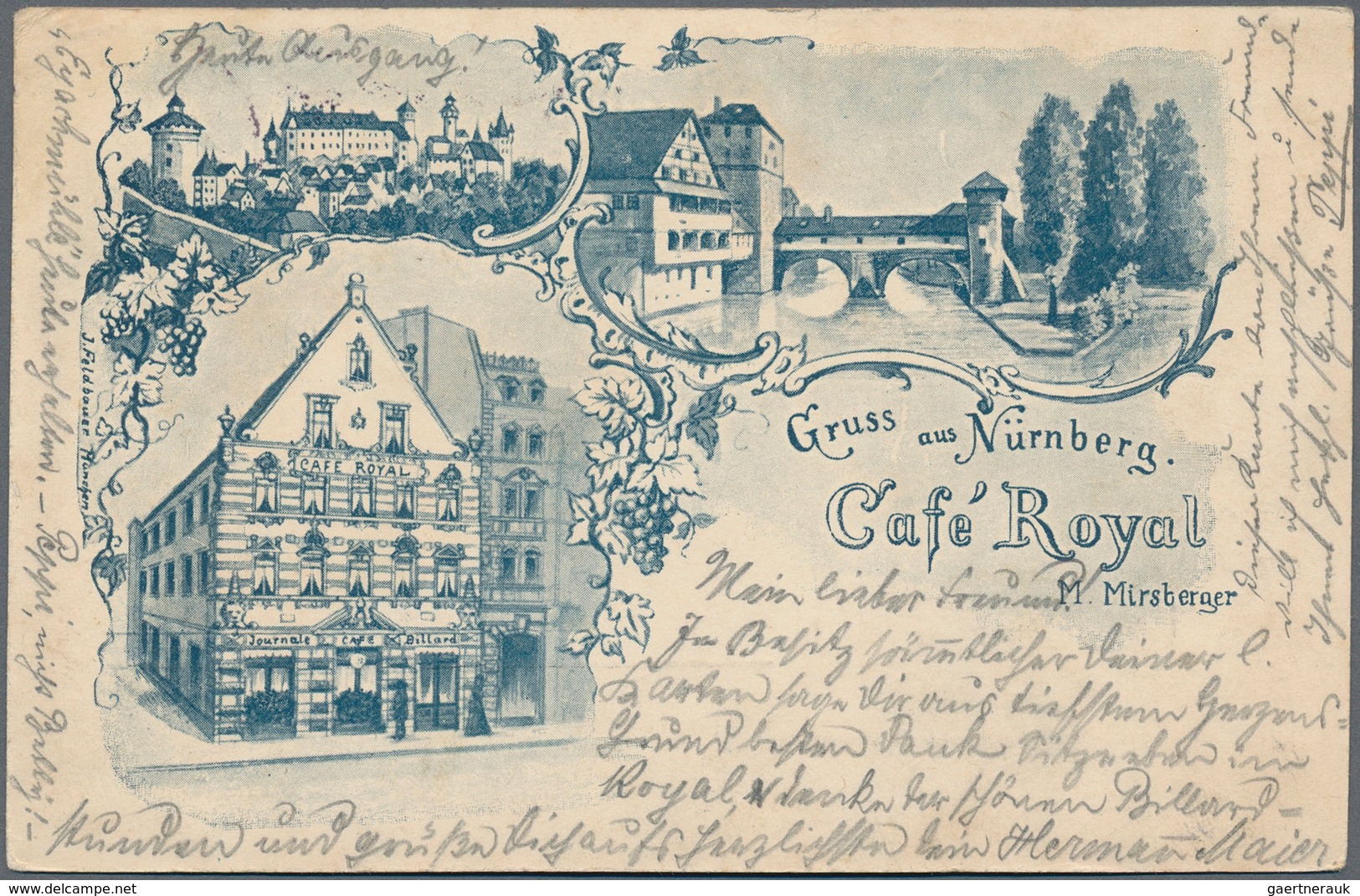 Ansichtskarten: Bayern: NÜRNBERG (8500): 1898/1935 ca., Gastronomie & Hotellerie, Sammlung von ca. 1