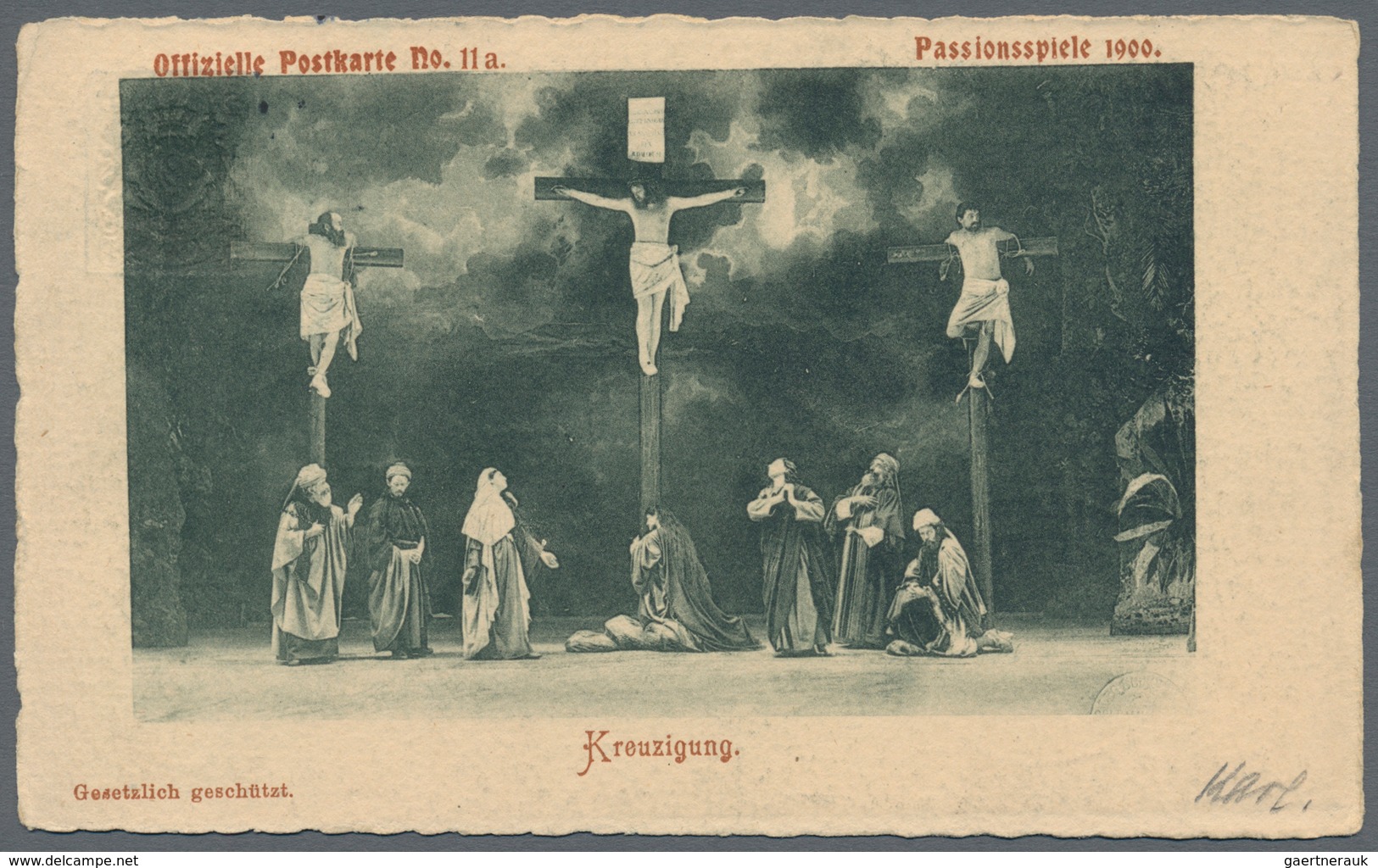 Ansichtskarten: Bayern: OBERAMMERGAU (alte PLZ 8103), Passionsspiele 1900, 12 Postalisch Gelaufene P - Other & Unclassified