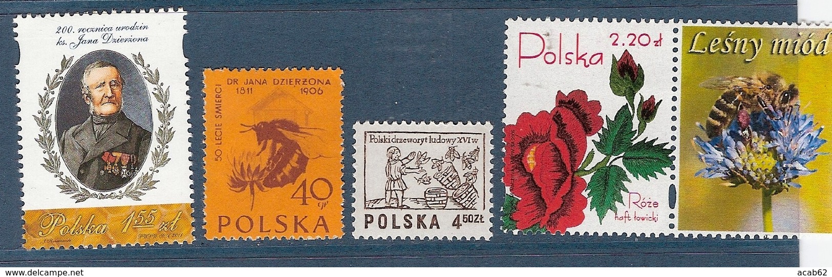 Pologne. Lot De 4 Timbres. Abeilles. Abeilles. Drierzon. - Honeybees