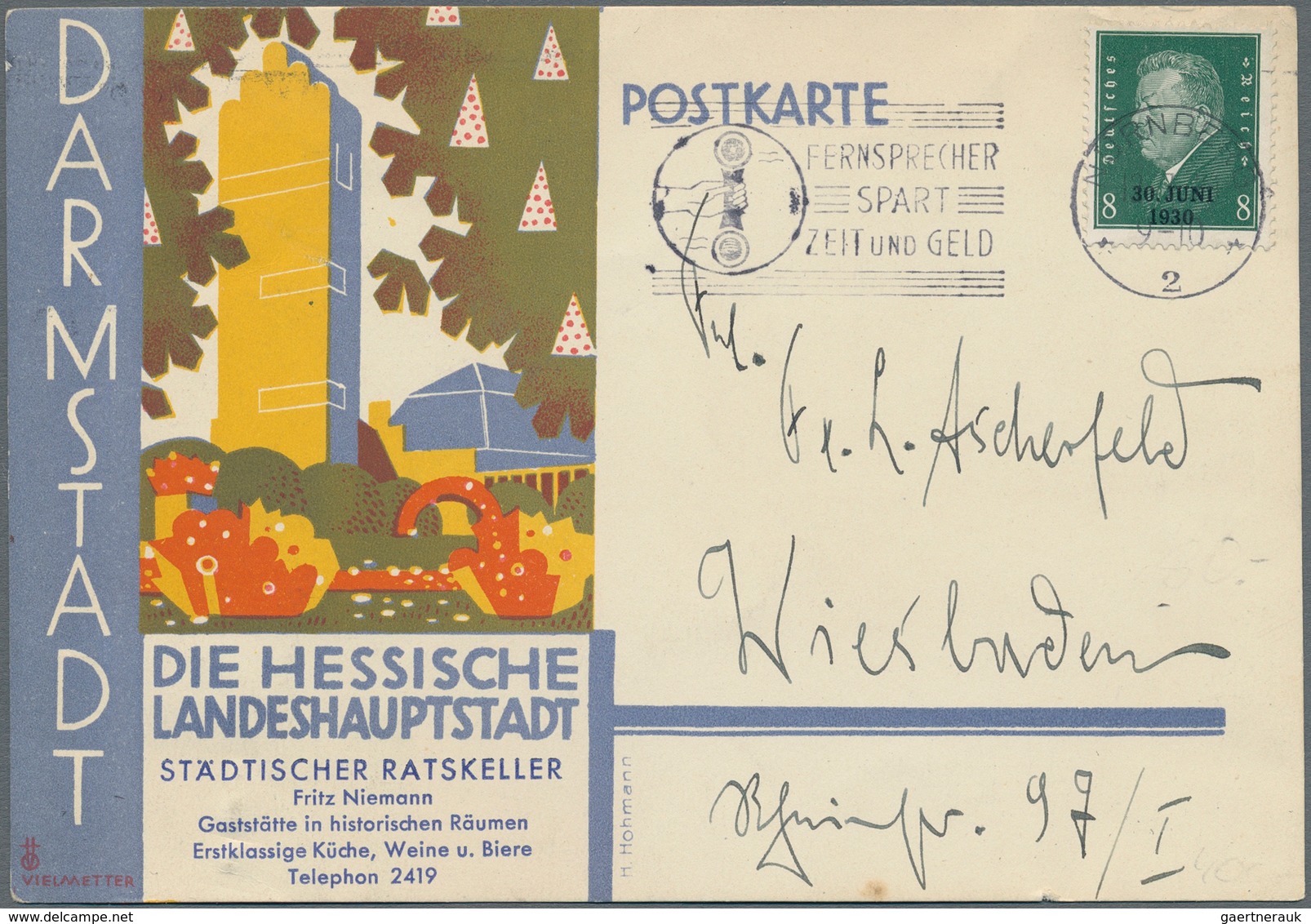 Ansichtskarten: Hessen: DARMSTADT (alte PLZ 6100), Sehenswerte Zusammenstellung Mit 25 Historischen - Other & Unclassified