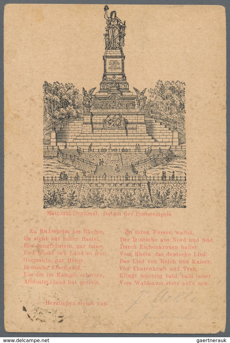 Ansichtskarten: Hessen: RÜDESHEIM NIEDERWALD-DENKMAL (alte PLZ 6220), Eine Historische Partie Mit 17 - Andere & Zonder Classificatie