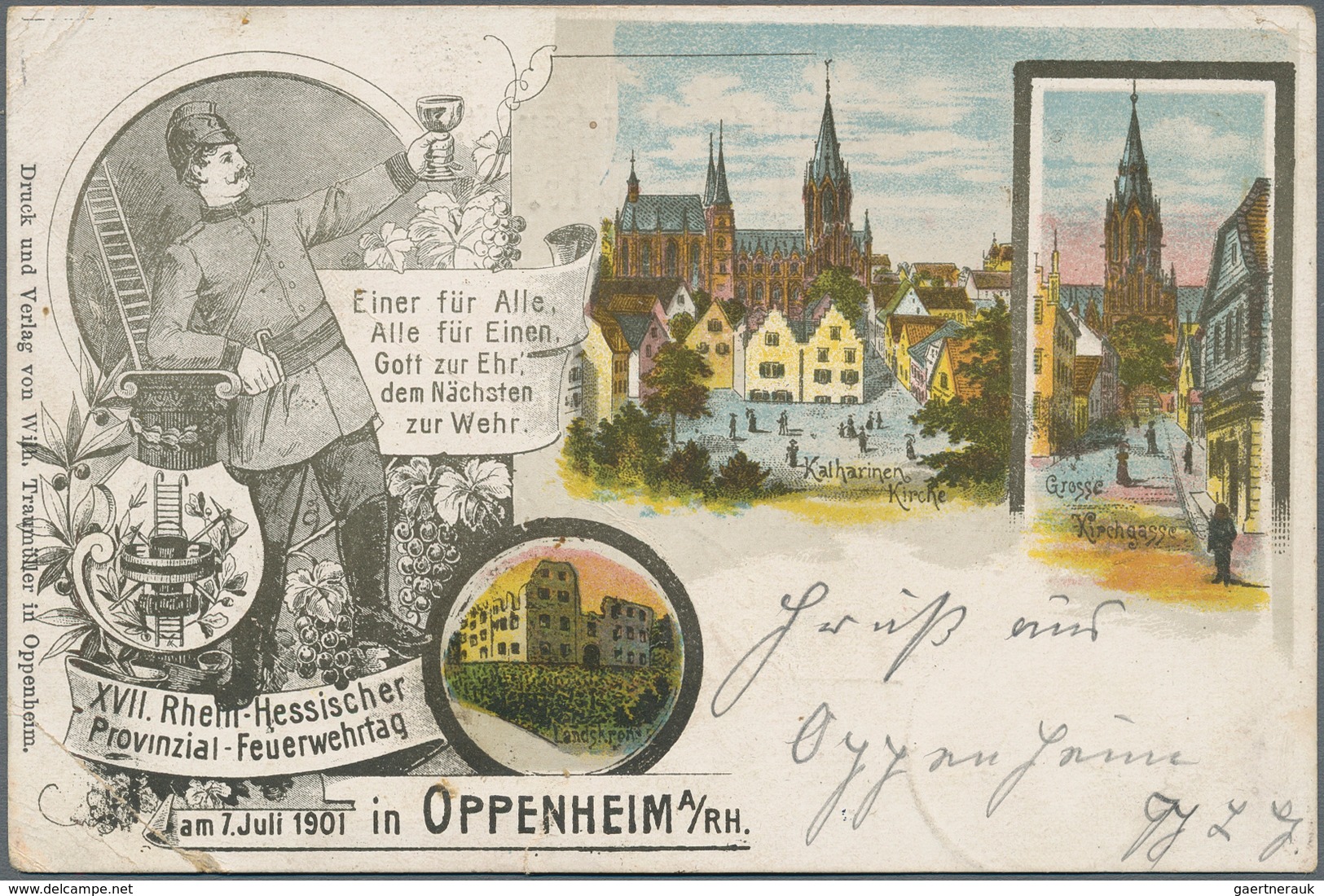 Ansichtskarten: Rheinland-Pfalz: NIERSTEIN Und OPPENHEIM (alte PLZ 6504 Und 6505), 9 Historische Ans - Other & Unclassified