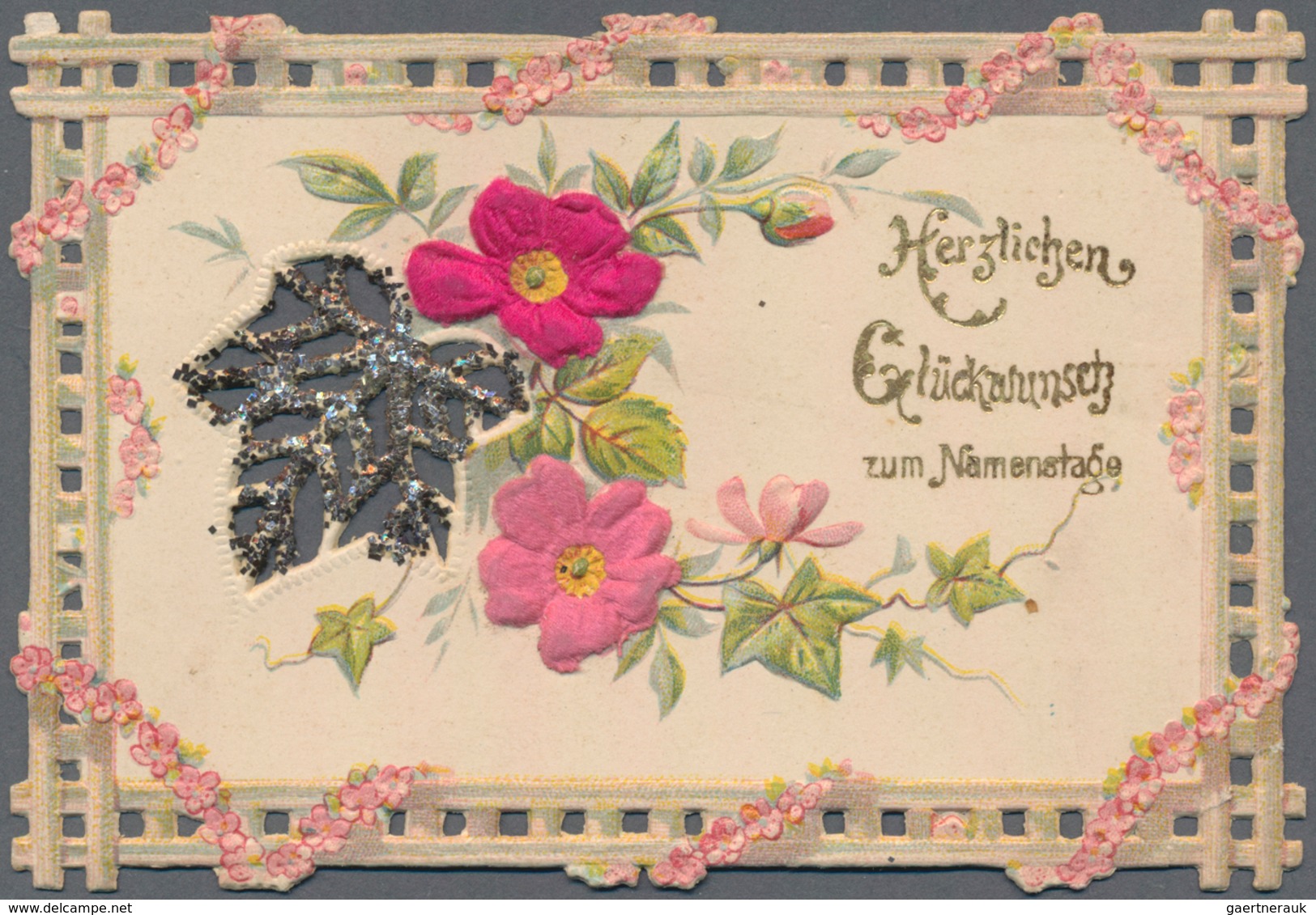 Varia (im Ansichtskartenkatalog): GLÜCKWUNSCHKÄRTCHEN / NAMENSTAG, 16 Dekorative Historische Glückwu - Sonstige & Ohne Zuordnung